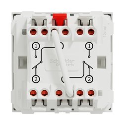 Double va-et-vient 10A connexion rapide Unica NU321318F Blanc 2 modules mécanisme seul