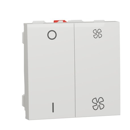 Commande VMC ON/OFF + 2 vitesses 10A Unica NU321418 Blanc 2 modules mécanisme seul Commande VMC ON/OFF + 2 vitesses 10A Unica NU321418 Blanc 2 modules mécanisme seul