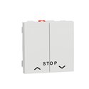 Commande volet-roulant double poussoir + STOP Unica NU323718 Blanc 2 modules mécanisme seul