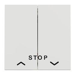 Commande volet-roulant double poussoir + STOP Unica NU323718 Blanc 2 modules mécanisme seul