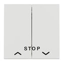 Commande volet-roulant double poussoir + STOP Unica NU323718 Blanc 2 modules mécanisme seul
