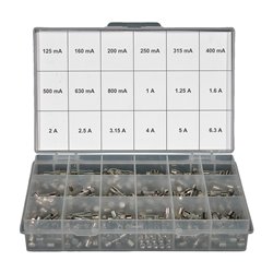 Malette de 360 fusibles verres rapides 5x20 mm