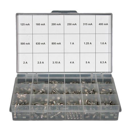 Malette de 360 fusibles verres rapides 5x20 mm