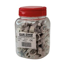 Lot de 100 attaches pontets Mono-diamètre gris Ø20 mm