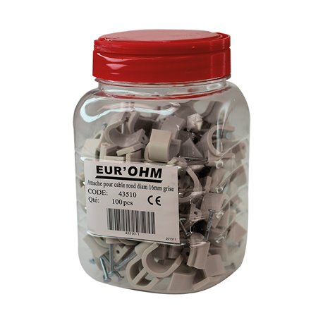 Lot de 100 attaches pontets Mono-diamètre gris Ø20 mm