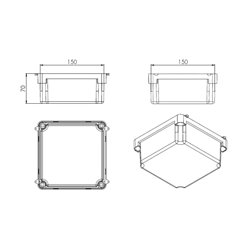 Boîte de dérivation 150x150x70 mm 650 °C