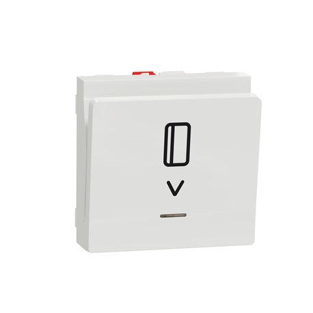Commande à carte NO/NF 10A Unica NU328318 Blanc 2 modules mécanisme seul