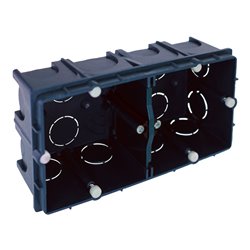 Lot de 5 boites d'appareillage maçonnerie 2 postes Prof 50 mm horizontal/vertical
