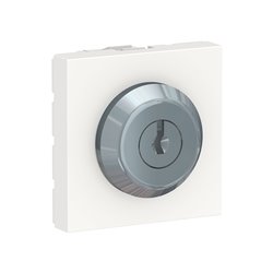 Commande à clé 3 pos rappel centre 2 NO indep Unica NU373118 Blanc 2 modules mécanisme seul