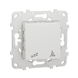 Commande pour indicateur de chambre hôtel Unica NU521718 Blanc mécasnime et support