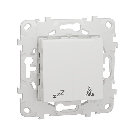 Commande pour indicateur de chambre hôtel Unica NU521718 Blanc mécasnime et support