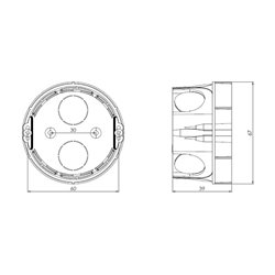 Lot de 10 boites d'appareillage maçonnerie 1 poste Ø67 mm Prof 40 mm