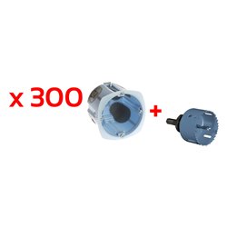 Pack de 300 Boîtes d’appareillage étanche à l’air 1 poste Prof 50 mm