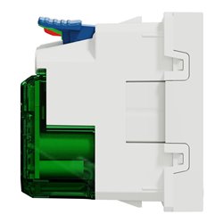 Prise 2P+T affl FR + USB C 10,5W 90° rap Unica NU301518 Blanc 2 modules mécanisme seul