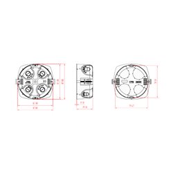 Lot de 5 boîtes d’appareillage étanches à l’air 1 poste pour 32A Prof 40 mm