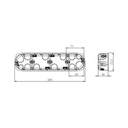 Lot de 5 boîtes d’appareillage étanches à l’air 4 postes en ligne Prof 40 mm