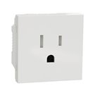 Prise standard US 15A 2P+T Unica NU302818 Blanc 2 modules mécanisme seul