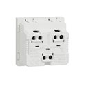 Prise standard US 15A 2P+T Unica NU302818 Blanc 2 modules mécanisme seul