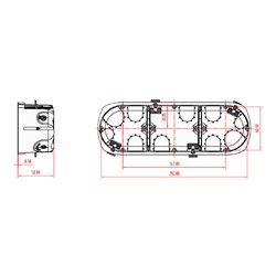 Lot de 5 boîtes d’appareillage étanches à l’air 3 postes Prof 50 mm