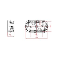 Lot de 5 boîtes d’appareillage étanches à l’air 2 postes Prof 50 mm