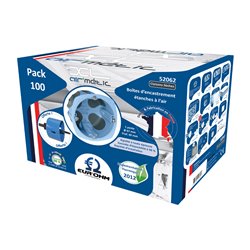 Pack de 100 Boîtes d’appareillage étanche à l’air 1 poste Prof 40 mm