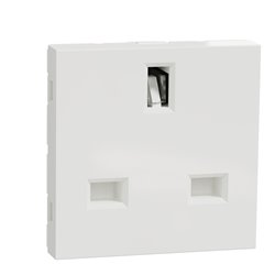 Lot de 10 prises standard britannique 15A 2P+T Unica NU304518 Blanc 2 modules mécanisme seul