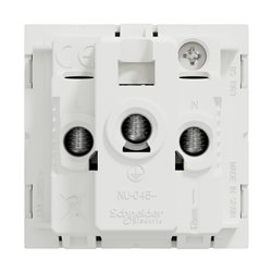 Lot de 10 prises standard britannique 15A 2P+T Unica NU304518 Blanc 2 modules mécanisme seul
