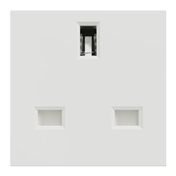 Lot de 10 prises standard britannique 15A 2P+T Unica NU304518 Blanc 2 modules mécanisme seul