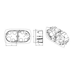 Lot de 5 boîtes d'appareillage choisons sèches Entraxe 71 mm 2 postes Prof 40 mm