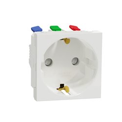 Prise 2P+T DE connexion rapide Unica NU305718 Blanc mécanisme seul