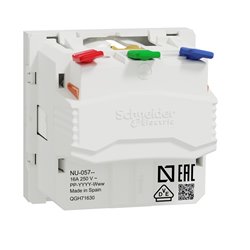 Prise 2P+T DE connexion rapide Unica NU305718 Blanc mécanisme seul