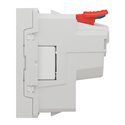 Prise 2P+T FR 90° raccord rapide traversant Unica NU305918 Blanc mécanisme seul