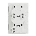 Prise double standard US 15A 2P+T Unica NU306018 Blanc 3 modules mécanisme seul