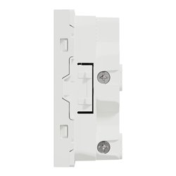 Prise double standard US 15A 2P+T Unica NU306018 Blanc 3 modules mécanisme seul