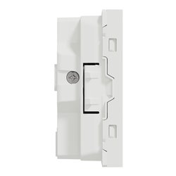 Prise double standard US 15A 2P+T Unica NU306018 Blanc 3 modules mécanisme seul
