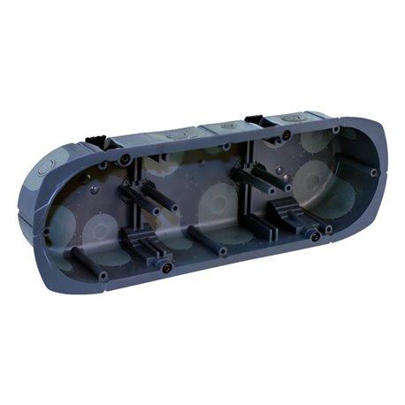 Lot de 5 boîtes d'appareillage multi-matériaux Étanches à l'air 3 postes prof 50 mm