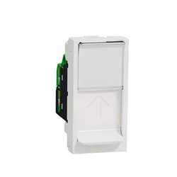 Prise RJ45 simple cat 6 STP Unica NU341618 Blanc 1 module mécanisme seul