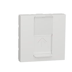 Prise RJ45 simple cat 6 STP Unica NU341718 Blanc 2 modules mécanisme seul
