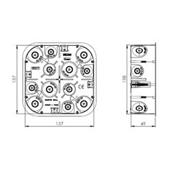 Boîte de dérivation encastrée Pour cloisons sèches boîte étanche à l'air 140x140x50 mm