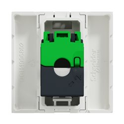 Prise RJ45 simple cat 6 FTP Unica NU341918 Blanc 2 modules mécanisme seul