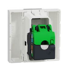 Prise RJ45 simple cat 6 FTP Unica NU341918 Blanc 2 modules mécanisme seul