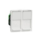 Prise RJ45 double cat 6 STP Unica NU342618 Blanc 2 modules mécanisme seul