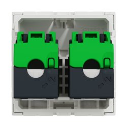 Prise RJ45 double cat 6 STP Unica NU342618 Blanc 2 modules mécanisme seul