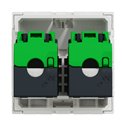 Prise RJ45 double cat 6 STP Unica NU342618 Blanc 2 modules mécanisme seul