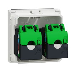 Prise RJ45 double cat 6 STP Unica NU342618 Blanc 2 modules mécanisme seul
