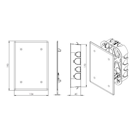 Lot de 5 boîtes de dérivation encastrées Pour cloisons sèches 170x110x40 mm