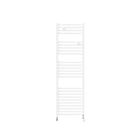 Sèche serviette eau chaude Riva 4 Étroit, 500 Watts Blanc Brillant Raccordement sur collecteur