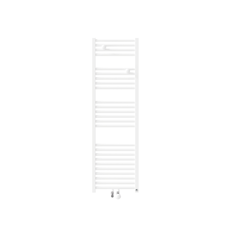 Sèche serviette eau chaude Riva 4 Étroit, 500 Watts Blanc Brillant Raccordement centré