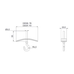 Lot de 5 Accessoires de fixation luminaire Métallique 95 mm + piton