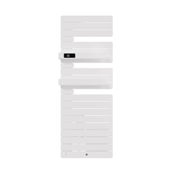 Sèche serviette électrique Allure 3 Virtuose 750+1000 Watts, Mât à gauche Blanc Brillant Intégral